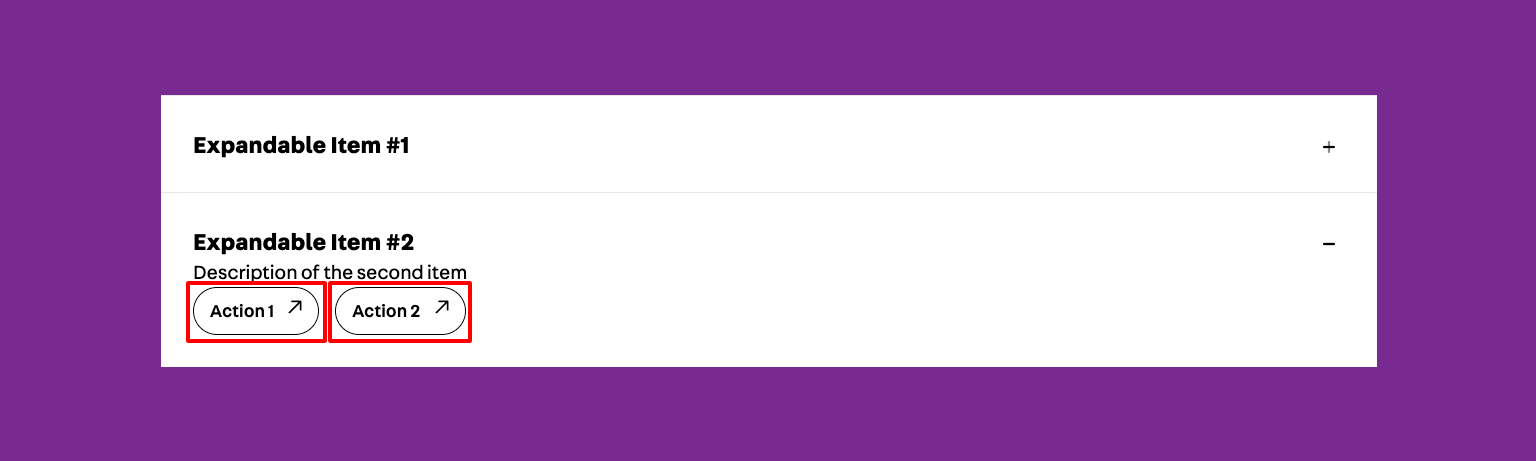 Accordion Component - Actions - Frontend
