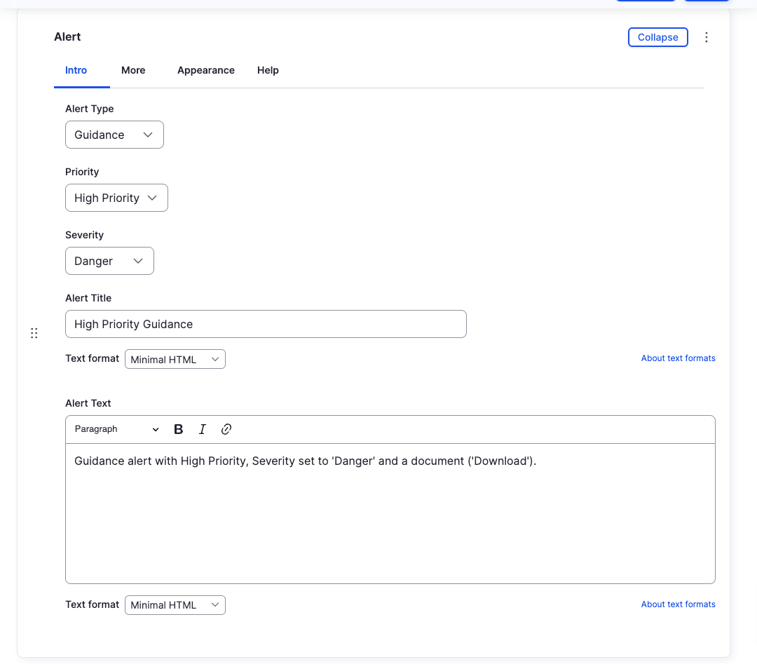 Alert Component - Intro (Guidance - High Priority - Danger) - Backend