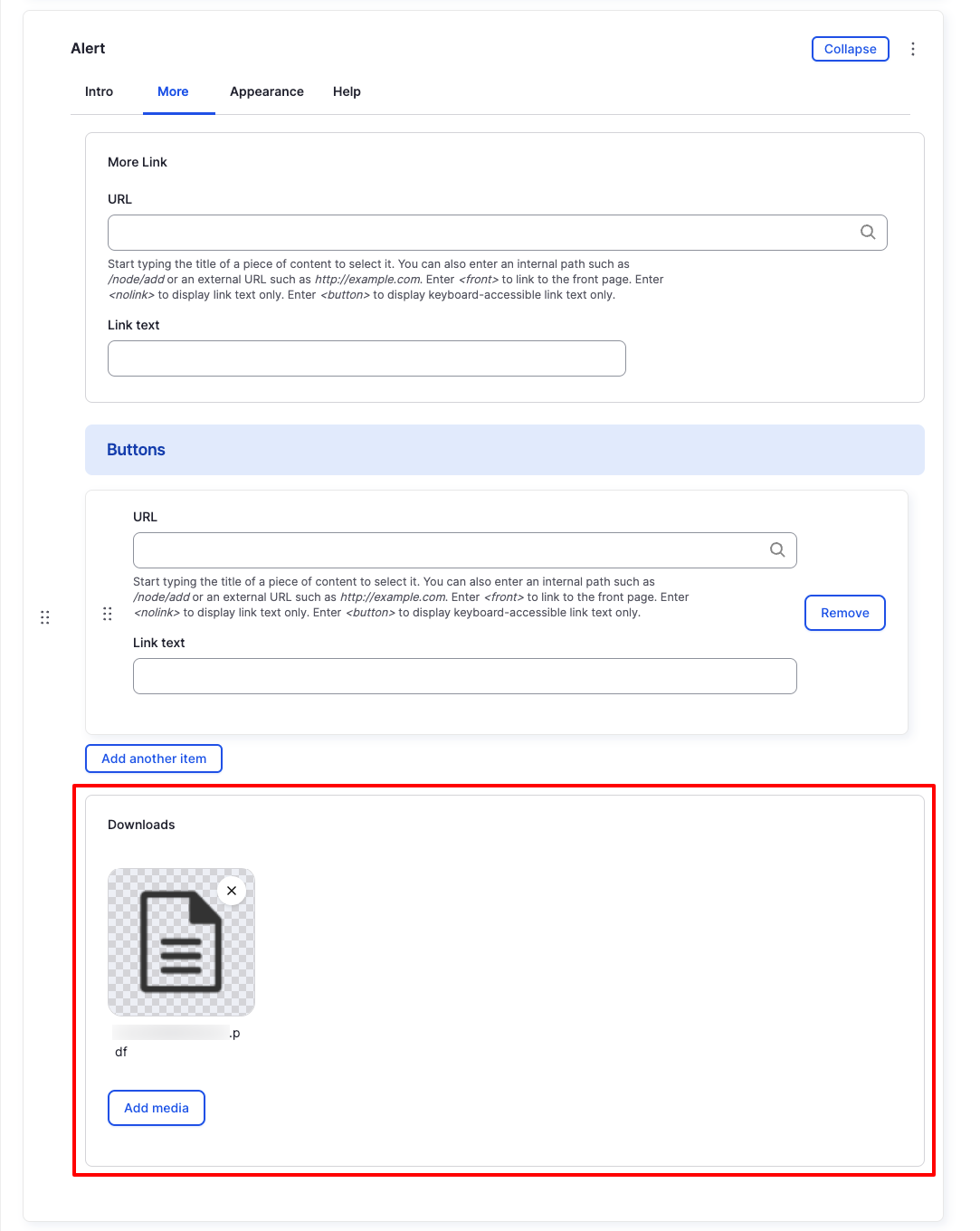 Alert Component - More (Download) - Backend
