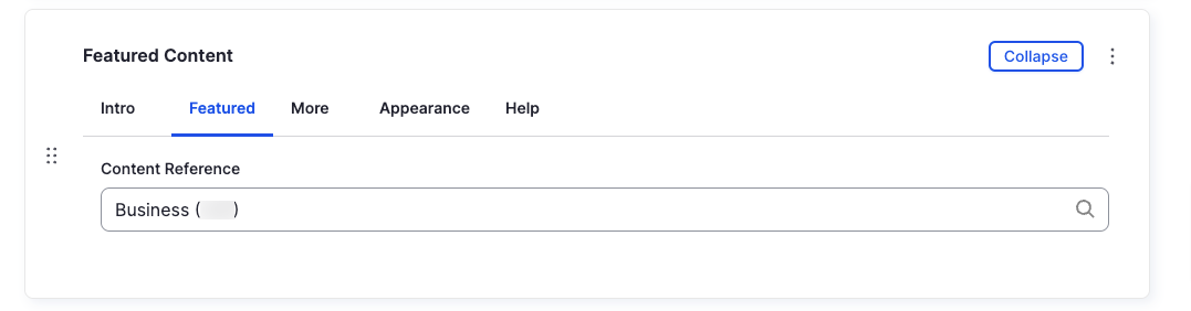 Featured Content Component - Featured - Backend
