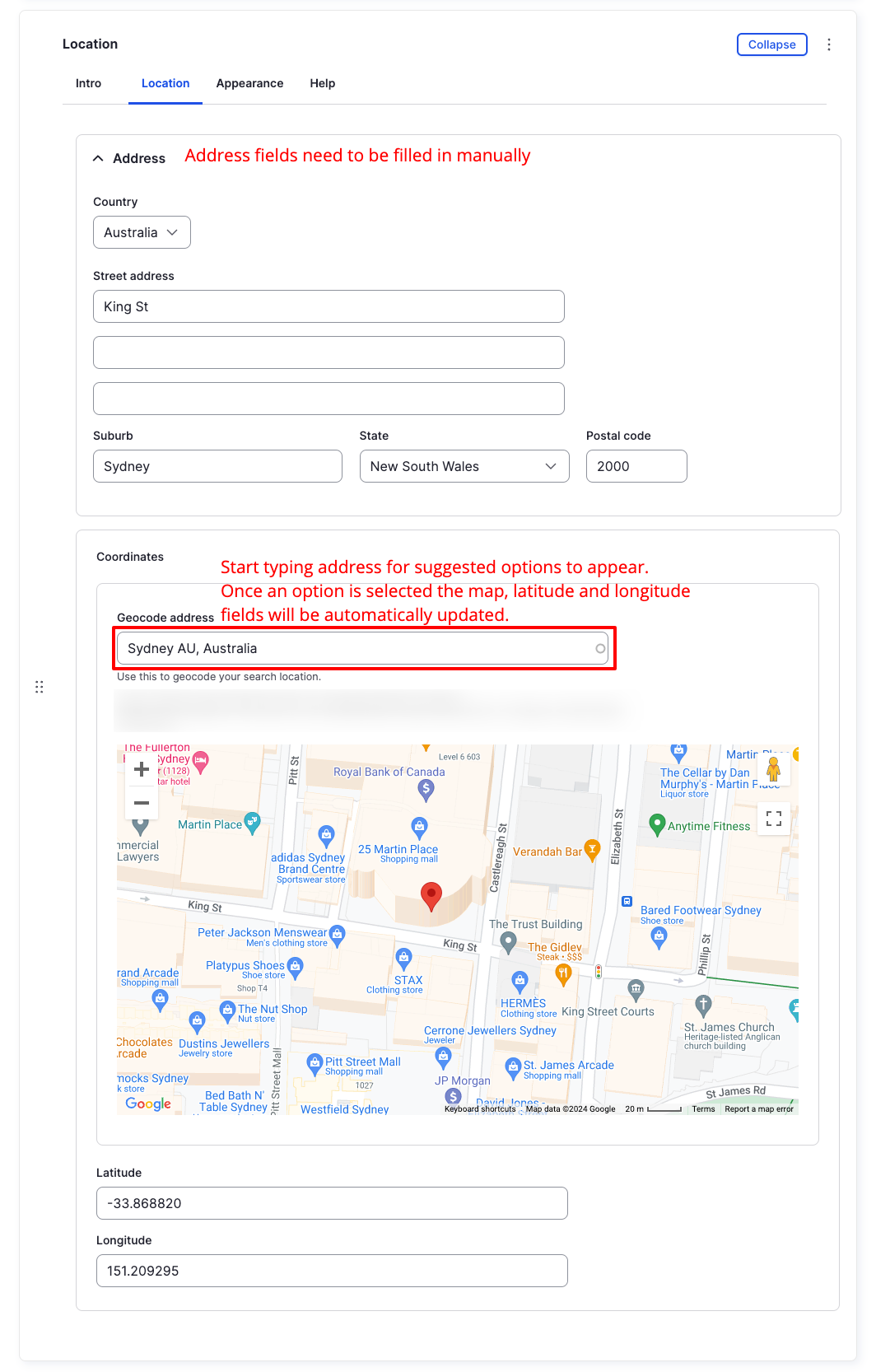 Location Component - Location - Backend