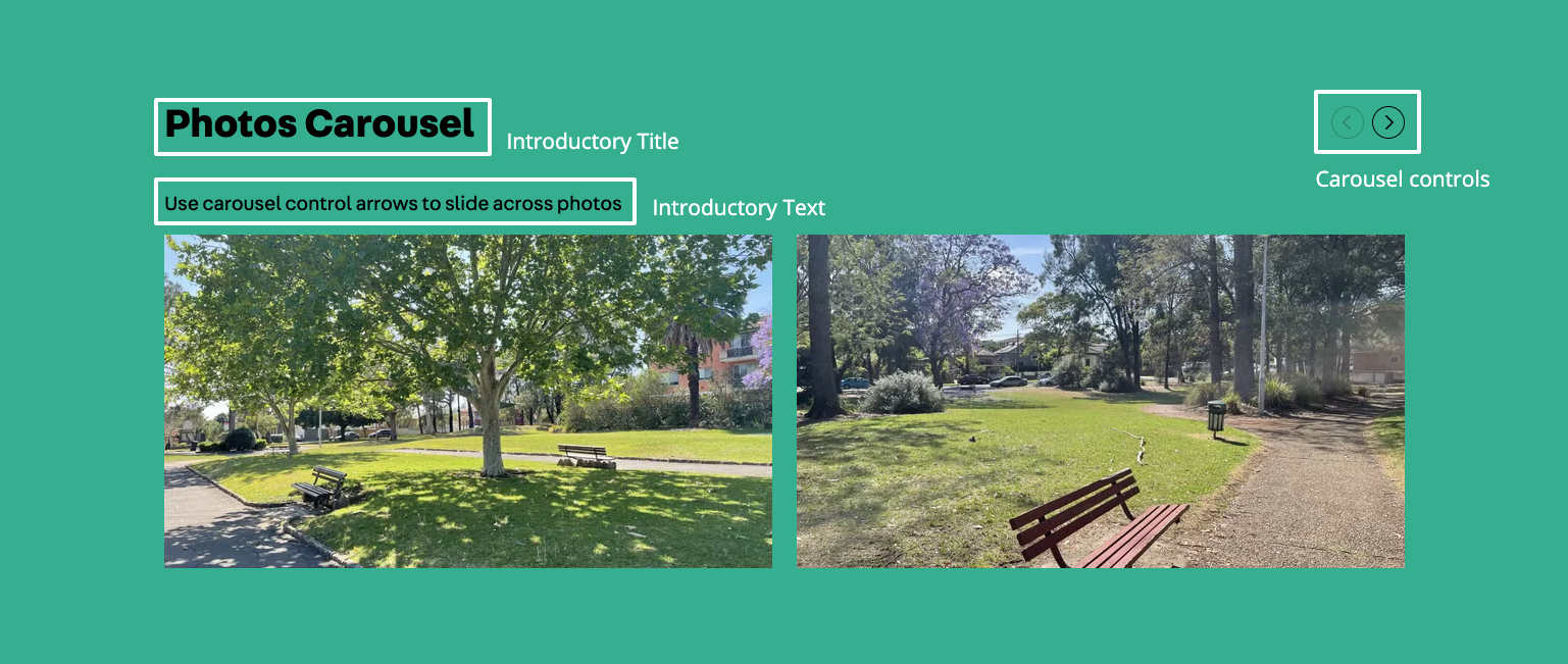 Photos Component - Carousel - Frontend