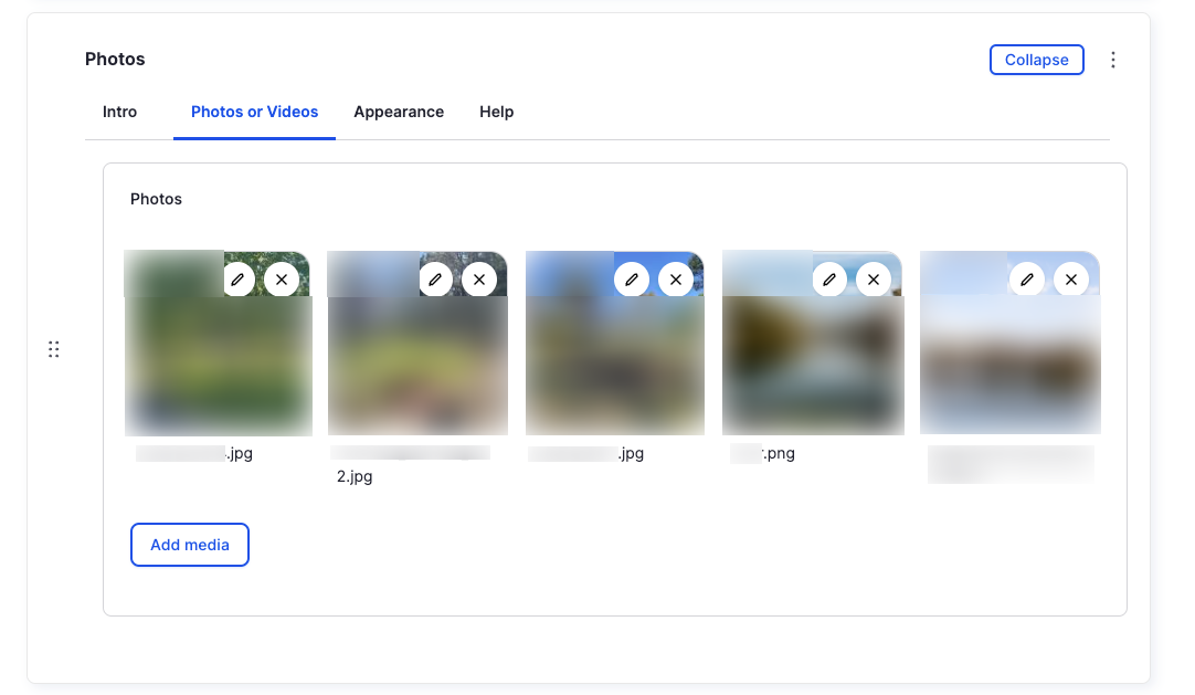 Photos Component - Photos or Videos - Backend