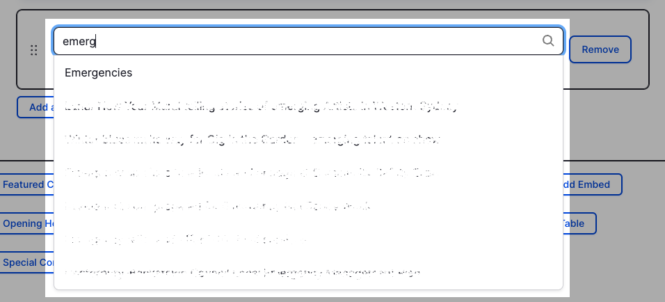 Related Content Component - Related Content (Autocomplete) - Backend