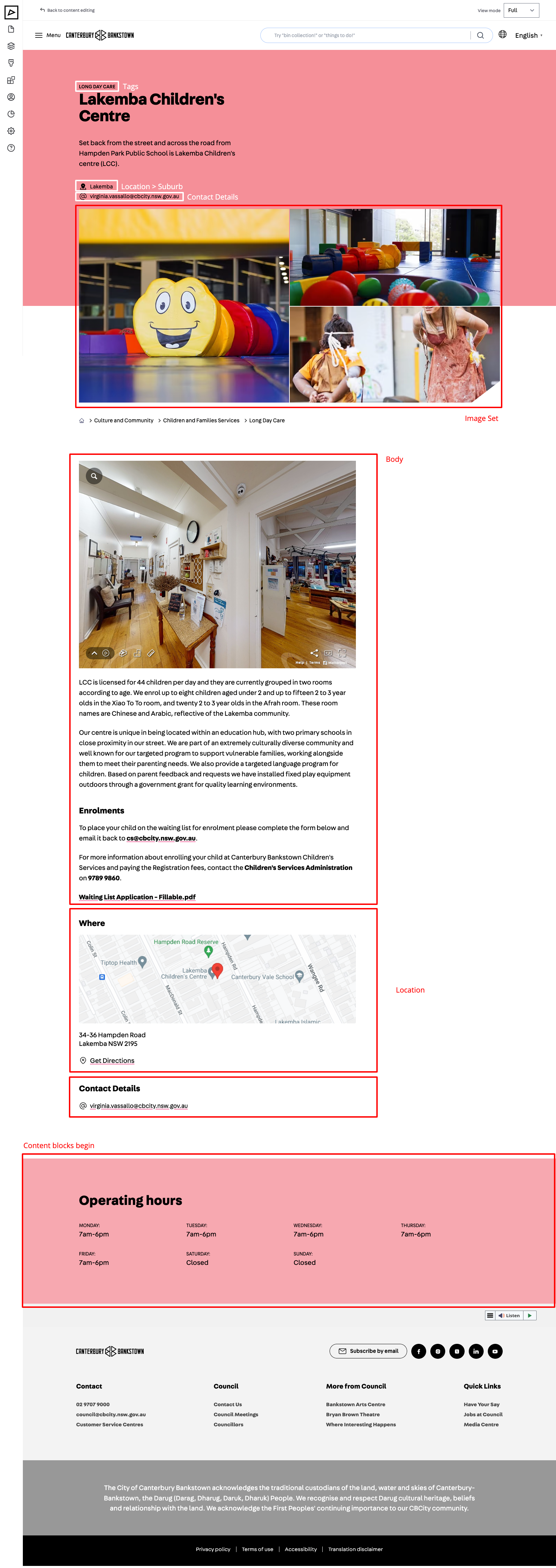 Content Type - Place - Frontend