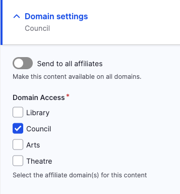 Domain Settings