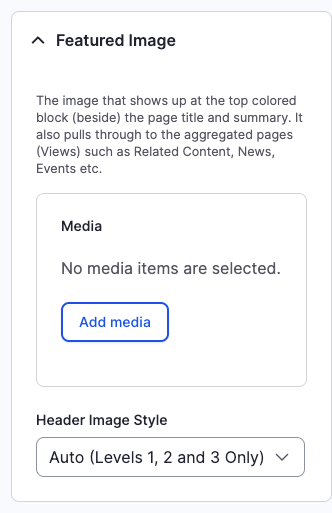 Page Properties - Featured Image