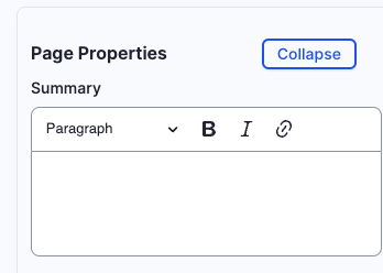 Page Properties - Summary